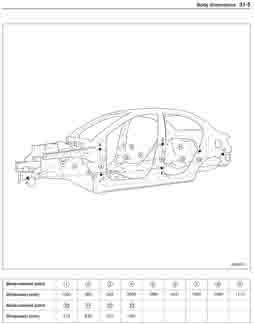 KIA Rio, 2005-2010. Размеры кузова 1318 - фото 7593