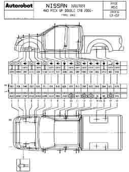 NISSAN Navara Double Cab. (4WD Pick Up), 2005-2009. Размеры кузова 3656 - фото 9635